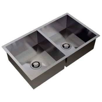 Carysil Quadro Double Bowl SS-304 Kitchen Sink 36"x18"x8" - Matt Finish