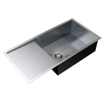 Carysil Quadro Single Bowl SS-304 Kitchen Sink with Drainer 36"x18"x8"- Matt Finish