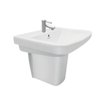 Cera Cammy Wall Hung Wash Basin With Half Pedestal Snow-White