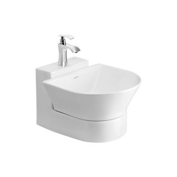 Cera Clement Wall Hung Wash Basin With Half Pedestal Snow-White