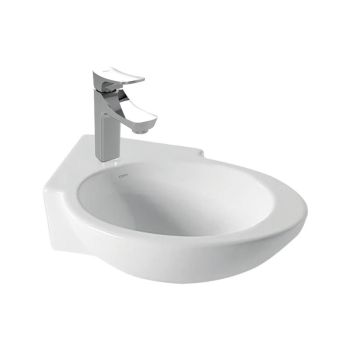 Cera Clotin (Left) Wall Hung Wash Basin Without Pedestal Snow-White