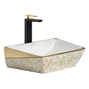 Cera Senator Solitaire Art Decor Table Top Wash Basin - Gold