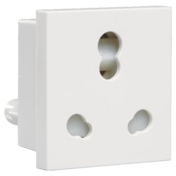 Crabtree Athena 6 A - 16 A 3 Pin Combined Shuttered Socket Chalk White
