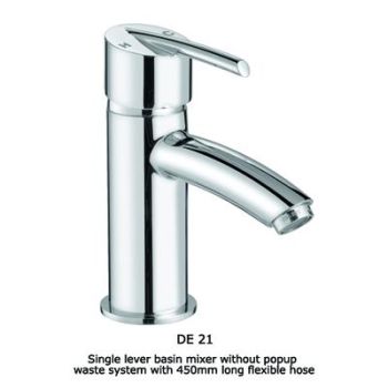 ESS ESS Deon Single Lever Basin Mixer Without Popup Waste System With 450Mm Long Flexible Hose