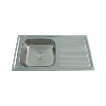Futura Dura Single Bowl Kitchen Sink with Drain Board square series - Satin