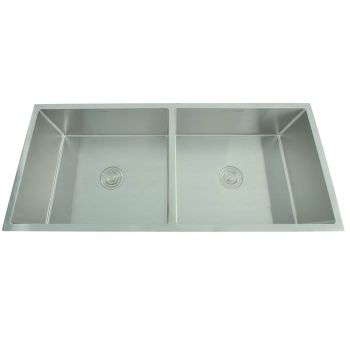 Futura Hand Made Kitchen Sink Double Bowl 36 x 18 - BRUSH