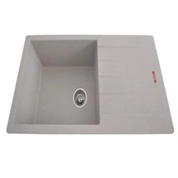 Futura Natural Quartz Single Bowl with Drain Board Kitchen Sink 40 x 20"