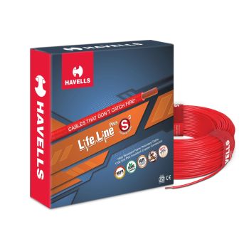 Havells Life Line Plus S3 Hrfr Cables 1.0 Sq Mm 90 M Red