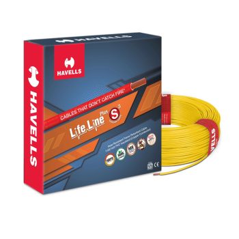 Havells Life Line Plus S3 Hrfr Cables 1.0 Sq Mm 90 M Yellow