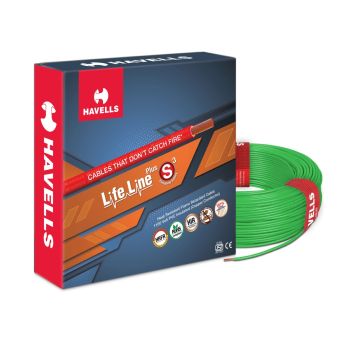 Havells Life Line Plus S3 Hrfr Cables 1.5 Sq Mm 90 M Green