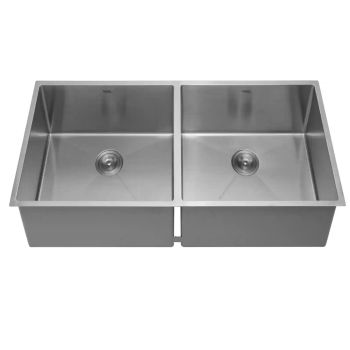 Hindware Superio Neo 31x18x9 SS 304 Handmade Double Bowl Sink