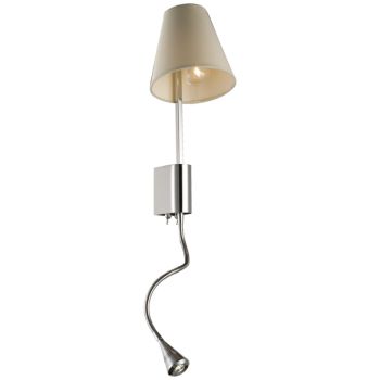 Jaquar 1 LT Ivory fabric shade with chrome finishing wall lamp (DWL-CHR-MB12021182A)