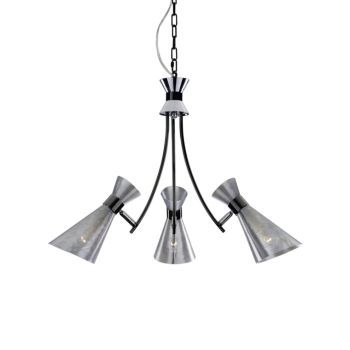 Jaquar 3 LT Cone shaped Chandelier with Chrome finishing Ceiling Light (DCH-CHR-MD80473A)