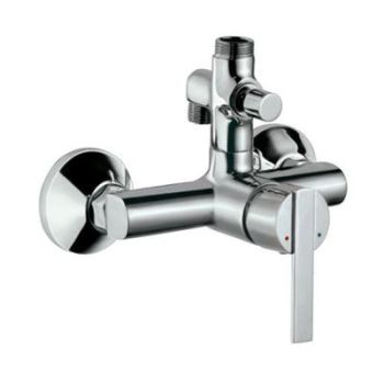 Jaquar Fonte Single Lever Exposed Shower Mixer With Provision For Connection To Exposed Shower Pipe & Hand Shower With Connecting Legs & Wall Flanges