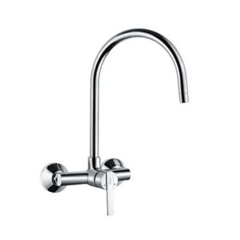 Jaquar Fonte Single Lever Sink Mixer With Swinging Spout On Upper Side (Wall Mounted Model) With Connecting Legs & Wall Flanges