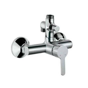 Jaquar Fusion Single Lever Exposed Shower Mixer With Provision For Connection To Exposed Shower Pipe & Hand Shower With Connecting Legs & Wall Flanges