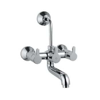 Jaquar Fusion Wall Mixer With Provision For Overhead Shower With 115Mm Long Bend Pipe On Upper Side, Connecting Legs & Wall Flanges