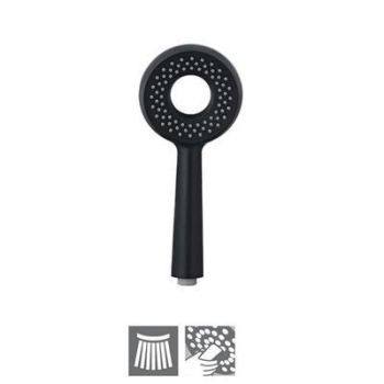 Jaquar Hand Shower 105Mm Round Shape Single Flow With Air Effect With Rubit Cleaning System Black Matt