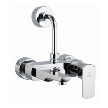 Jaquar Kubix Prime Single Lever Wall Mixer With Provision For Overhead Shower With 115Mm Long Bend Pipe On Upper Side, Connecting Legs & Wall Flanges Chrome