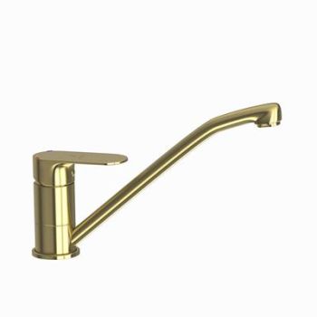 Jaquar Opal Prime Single Lever Sink Mixer With Swinging Spout (Table Mounted) With 450Mm Long Braided Hoses Dust Gold