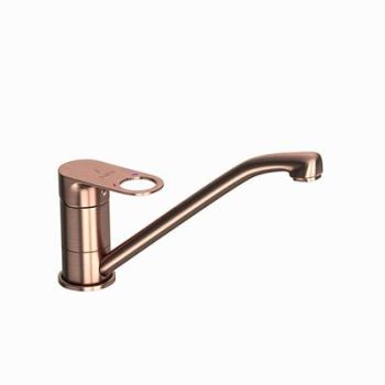 Jaquar Ornamix Prime Single Lever Sink Mixer With Swinging Spout (Table Mounted) With 450Mm Long Braided Hoses Antique Copper