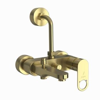 Jaquar Ornamix Prime Single Lever Wall Mixer 3-In-1 System With Provision For Both Hand Shower And Overhead Shower Complete With 115Mm Long Bend Pipe, Connecting Legs & Wall Flange (Without Hand & Overhead Shower) Dust Gold