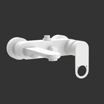 Jaquar Ornamix Prime Single Lever Wall Mixer With Provision For Connection To Exposed Shower Pipe With Connecting Legs & Wall Flanges White Matt