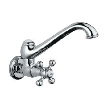 Jaquar Queens Sink Cock With Regular Swinging Spout (Wall Mounted Model) With Wall Flange
