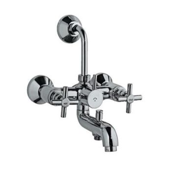 Jaquar Solo Wall Mixer 3-In-1 System With Provision For Both Hand Shower And Overhead Shower Complete With 115Mm Long Bend Pipe, Connecting Legs & Wall Flange (Without Hand & Overhead Shower)