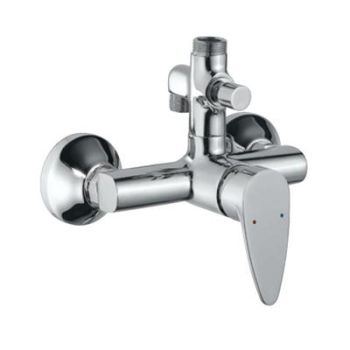 Jaquar Vignette Prime Single Lever Exposed Shower Mixer With Provision For Connection To Exposed Shower Pipe & Hand Shower With Connecting Legs & Wall Flanges Chrome