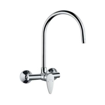 Jaquar Vignette Prime Single Lever Sink Mixer With Swinging Spout On Upper Side (Wall Mounted Model) With Connecting Legs & Wall Flanges Chrome