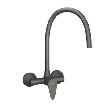 Jaquar Vignette Prime Single Lever Sink Mixer With Swinging Spout On Upper Side (Wall Mounted Model) With Connecting Legs & Wall Flanges Graphite