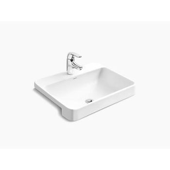 Kohler Forefront Semi-Recessed Lavatory With Single Faucet Hole White (K-11479In-Vc1-0)