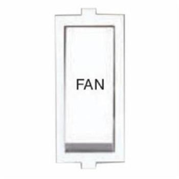 Roma 10AX 1Way White Switch with Fan Mark