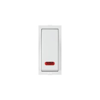 Roma 25A S.P. 1 Way White Power Switch with Neon