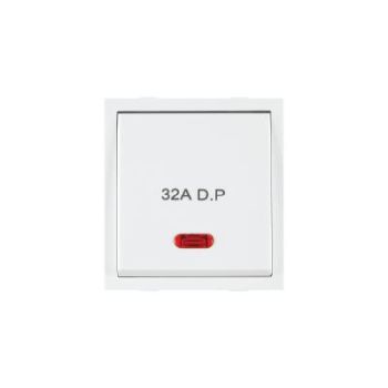 Roma 32A D.P 1 Way White Switch With Neon (Heavy Duty Double Pole Main Switch)