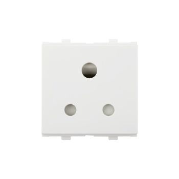 Roma Penta 6A 3 Pin Socket with Shutter- White 2 M ISI