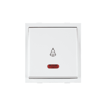 Roma White, 10A, Bell Push  Switch With Neon