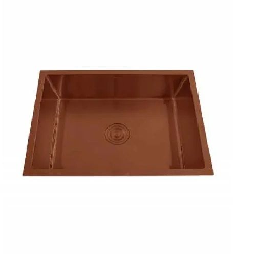 Futura Hand Carved Series 24 x 18 x 9 Inches Single Bowl Kitchen Sink - Copper Rose Finish, SS 304 (FS 2418 HM)