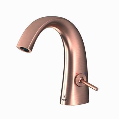 Jaquar Arc Joystick Basin Mixer Without Popup Waste With 450Mm Long Braided Hoses Antique Copper