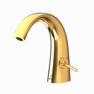 Jaquar Arc Joystick Basin Mixer Without Popup Waste With 450Mm Long Braided Hoses Full Gold