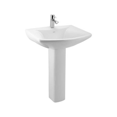 Cera Canton Wall Hung Wash Basin With Full Pedestal Snow-White