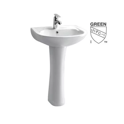Cera Cargo Wall Hung Wash Basin With Full Pedestal Snow-White
