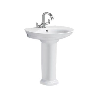 Cera Chia Wall Hung Wash Basin With Full Pedestal Snow-White