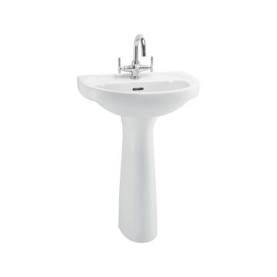 Cera Clair Wall Hung Wash Basin With Full Pedestal Snow-White