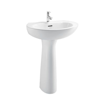 Cera Cognac Wall Hung Wash Basin With Full Pedestal Snow-White