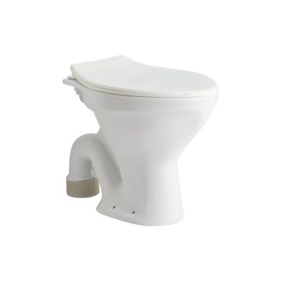 Cera Conventional With Built In Jet Floor Mounted S-Trap Ewc Ivory with Compass Cistern and Cajol Seat Cover