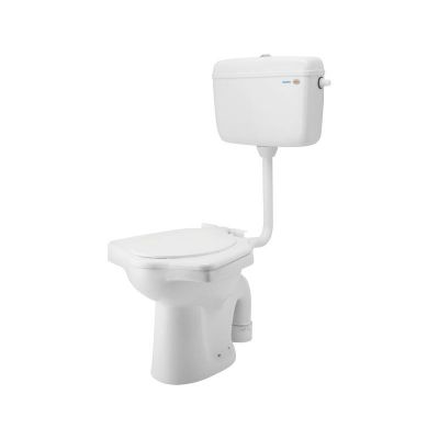 Cera Universal Floor Mounted Ewc P Trap Snow-White with Congo Cistern and Ceranglo Deluxe Seat Cover