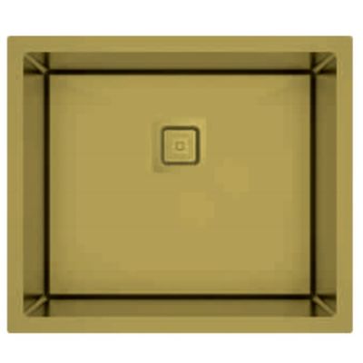 Carysil Micro Radius R10 Single Bowl PVD Gold Kitchen Sink 17"x17"x8"- Matt Finish