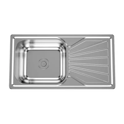 Cera Dolly Pearl Finish Single Bowl Sink With Drain Board